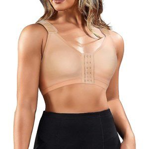Women Post-Surgical Support Bra Front Closure with Adjustable Straps